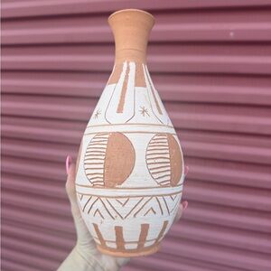 Vintage Terracotta Clay Pottery Vase